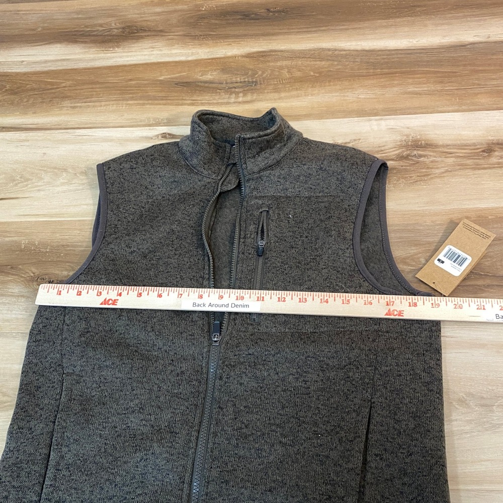 Eddie Bauer Mens Sycamore Vest Brown Sweater Fleece Full Zip Small - Picture 7 of 10